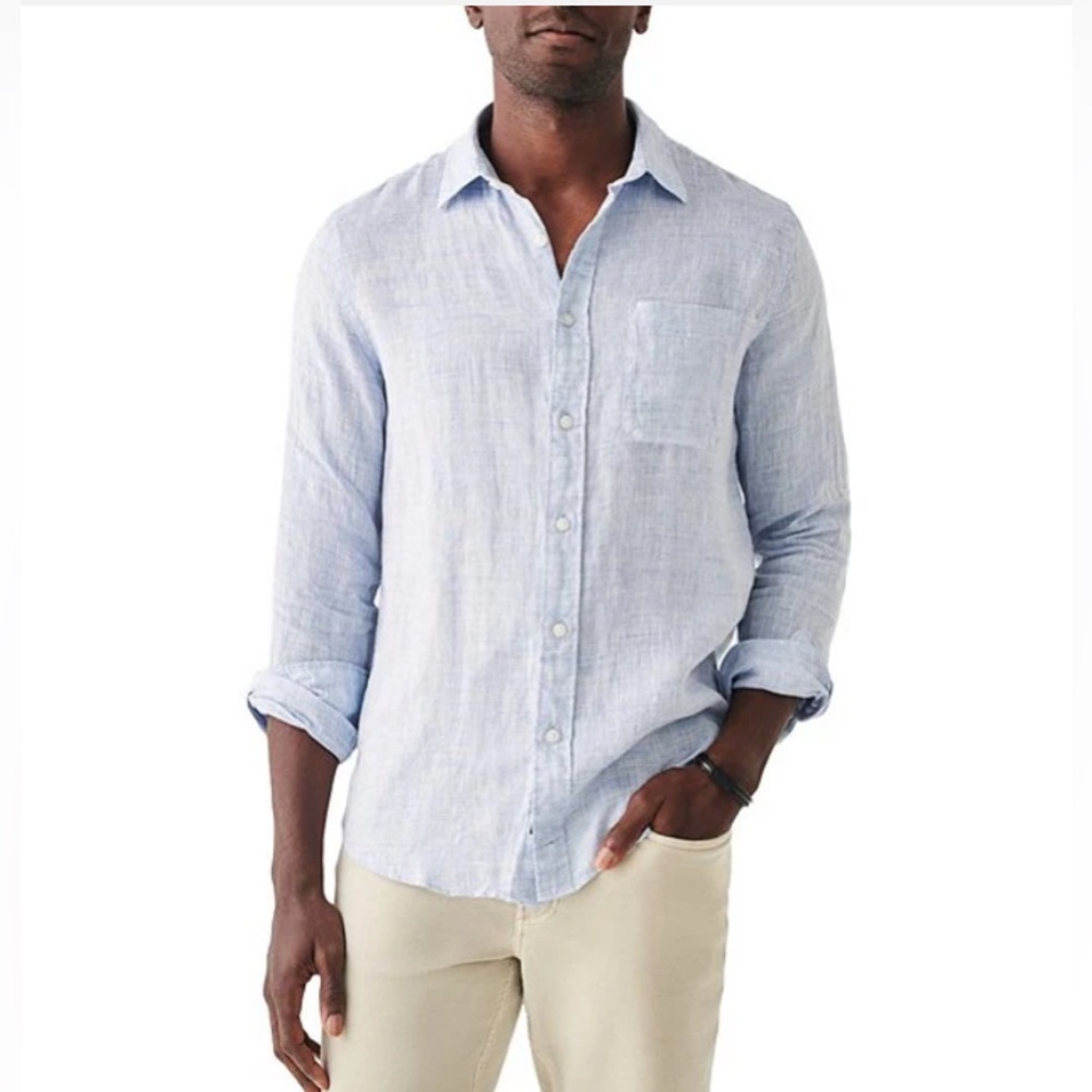 Faherty Laguna Linen — Light Blue